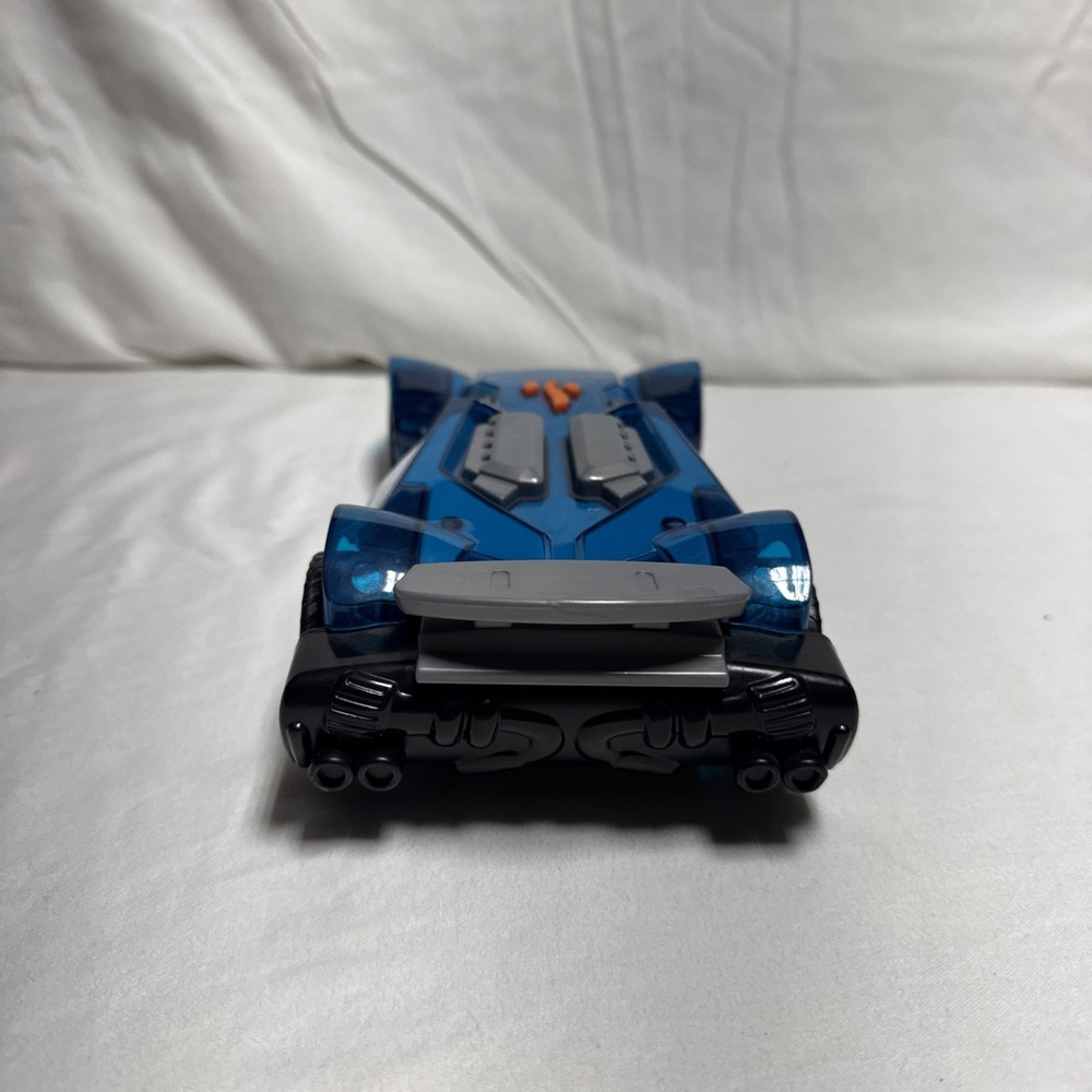 Hot Wheels Color Crashers 10" Race Car With Lights,  Sounds &Drives Blue